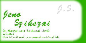 jeno szikszai business card
